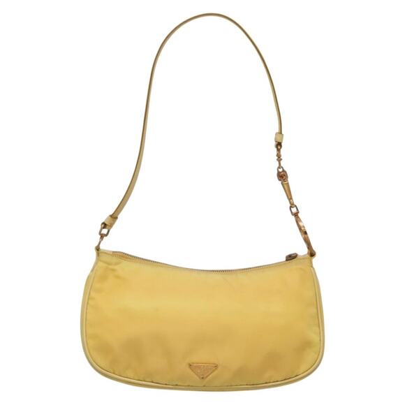 PRADA Shoulder Bag Nylon Yellow Gold - Picture 2 of 12